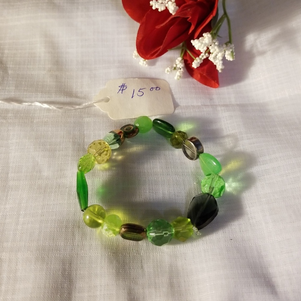 Multi colored green bracelet